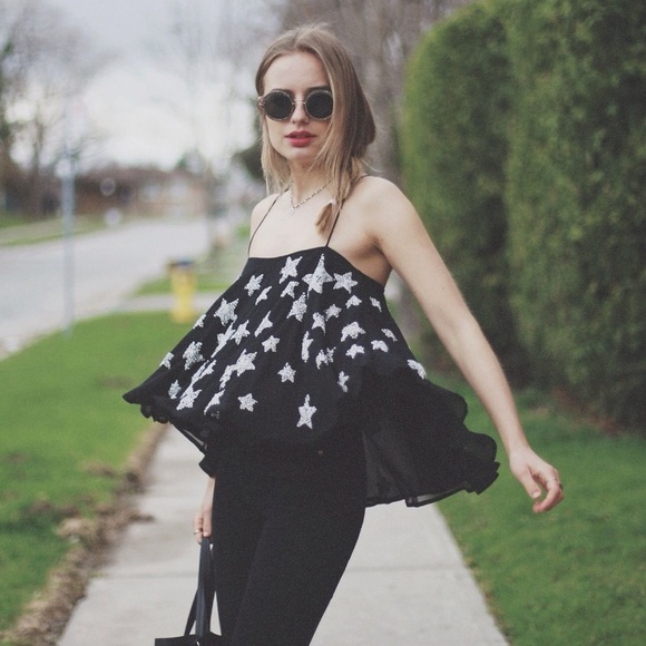 Topshop Kate Moss Embellished Star Cami Top - Picture 1 of 16